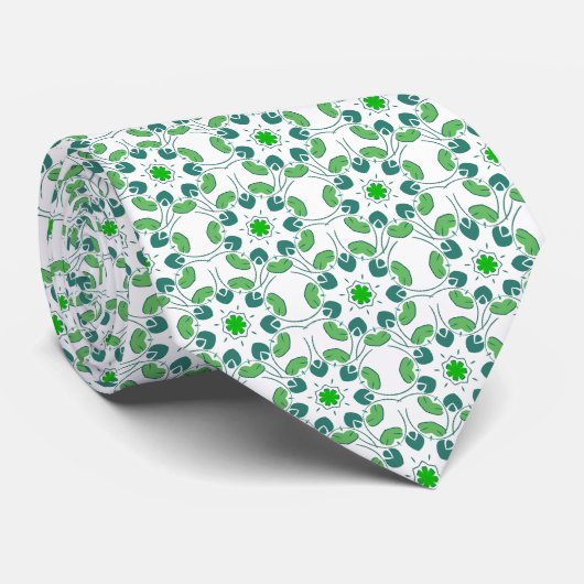 Bladpatroon, patroon van bladeren, groene bladeren stropdas (Opgerold)