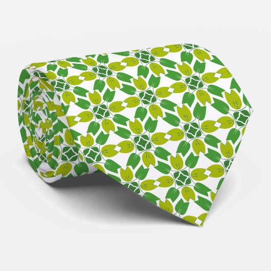 Bladpatroon, patroon van bladeren, groene bladeren stropdas (Opgerold)