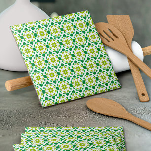 Bladpatroon, patroon van bladeren, groene bladeren tegeltje