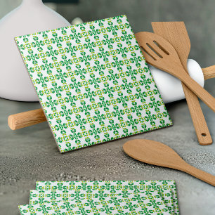 Bladpatroon, patroon van bladeren, groene bladeren tegeltje