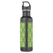 Bladpatroon, patroon van bladeren, groene bladeren waterfles  (Achterkant)