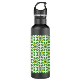 Bladpatroon, patroon van bladeren, groene bladeren waterfles 