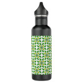 Bladpatroon, patroon van bladeren, groene bladeren waterfles  (Links)