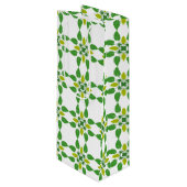 Bladpatroon, patroon van bladeren, groene bladeren wijn cadeautas (Voorkant Gekanteld)