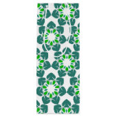 Bladpatroon, patroon van bladeren, groene bladeren wijn cadeautas (Achterkant)