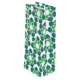 Bladpatroon, patroon van bladeren, groene bladeren wijn cadeautas