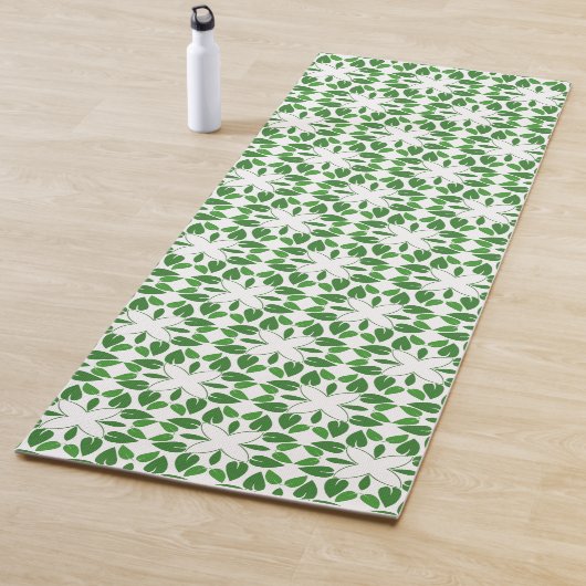 Bladpatroon, patroon van bladeren, groene bladeren yogamat (In situ)