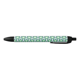 Bladpatroon, patroon van bladeren, groene bladeren zwarte inkt pen