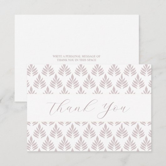 bladpatroon plat bedankje bedankkaart (Voorkant / Achterkant)