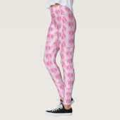 bladpatroon, roze leggings (Links)