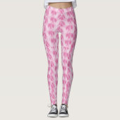 bladpatroon, roze leggings (Voorkant)