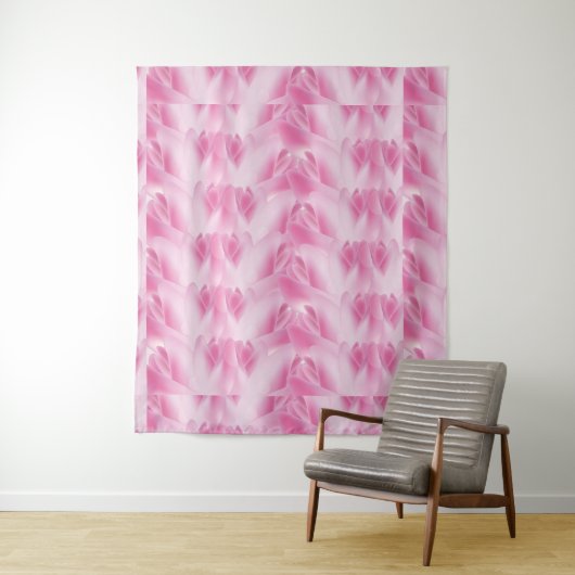 bladpatroon, roze wandkleed (In situ)
