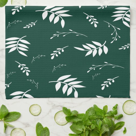 bladpatroon theedoek (Gevouwen)