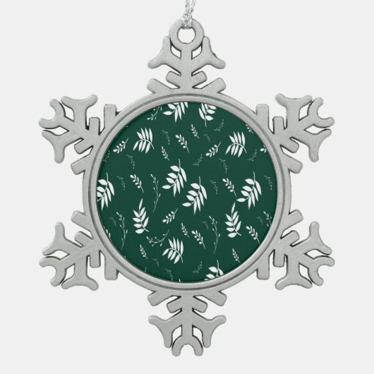 bladpatroon tin sneeuwvlok ornament (Voorkant)
