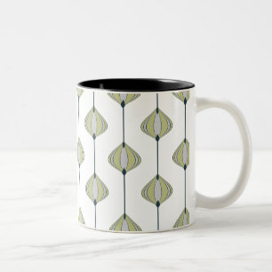Bladpatroon Tweekleurige Koffiemok