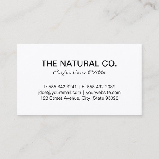 Bladpictogram natuurlijke textuur achtergrond visitekaartje (Achterkant)