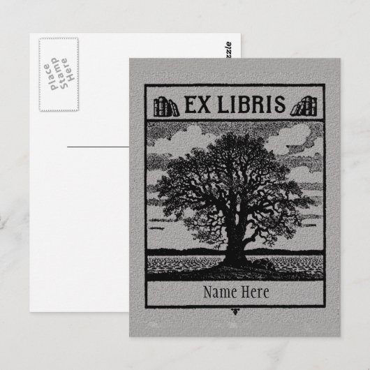 Bladplaat Ex-bibliotheekstructuur in veld Briefkaart (Voorkant / Achterkant)