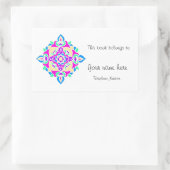 Bladplaat met Rangoli-patroon Rechthoekige Sticker (Tas)