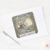 Bladplaat, persoonlijk, Victoriaans reproductieq Vierkante Sticker (Envelop)