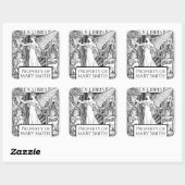 Bladplaat, persoonlijk, Victoriaans reproductieq Vierkante Sticker (Vel)