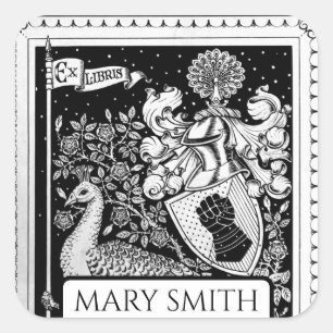 Bladplaat, persoonlijk, Victoriaans reproductieq Vierkante Sticker