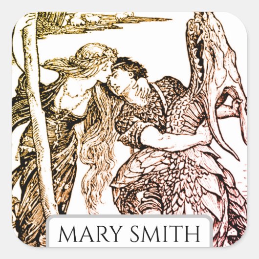 Bladplaat, persoonlijk, Victoriaans reproductieq Vierkante Sticker (Voorkant)