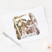 Bladplaat, persoonlijk, Victoriaans reproductieq Vierkante Sticker (Envelop)