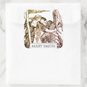 Bladplaat, persoonlijk, Victoriaans reproductieq Vierkante Sticker (Tas)