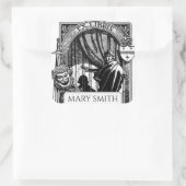 Bladplaat, persoonlijk, Victoriaans reproductieq Vierkante Sticker (Tas)