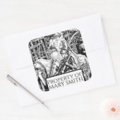 Bladplaat, persoonlijk, Victoriaans reproductieq Vierkante Sticker (Envelop)