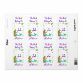 Bladplaten Zee Zeemeermin Punten bij Initialen Lab Etiket (Full Sheet)