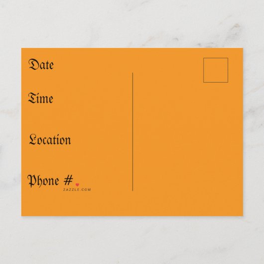 Bladpompoenpleister Uitnodiging Briefkaart (Achterkant)