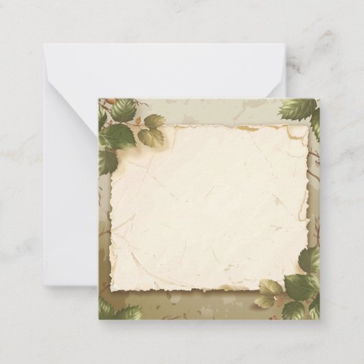  bladrandperkament notitiekaartje (Voorkant)