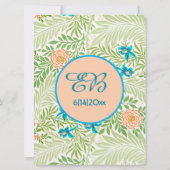 Bladrijk bloemend vintage patroon kaart (Achterkant)