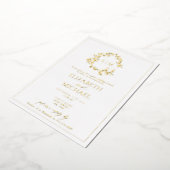 Bladrijk Kroon Monogram Post-Huwelijks Brunch Folie Uitnodiging (Gedraaid)