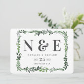 bladrijk waterverf floral bewaar de datum save the date (Staand voorkant)