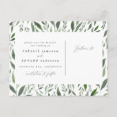 bladrijke aquarel bloemige save the date postkaart aankondigingskaart (Achterkant)