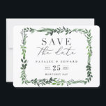 bladrijke aquarel foto save the date<br><div class="desc">bladrijke aquarel foto save the date kaart. Met prachtige aquarel bladeren en modern vet type is deze save the date uitnodiging helemaal in trend en perfect voor elk seizoen. Maakt deel uit van een trouwpakket</div>