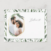 bladrijke aquarel foto save the date ansichtkaart aankondigingskaart (Achterkant)