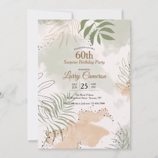 Bladrijke Aquarel Kaart (Voorkant)