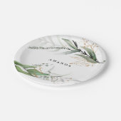 Bladrijke Botanische Eucalyptus Moderne Groene Tak Papieren Bordje (Gekanteld)