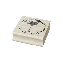 Bladrijke Dadelpalm Bibliotheek Boeknaam Rubberstempel
