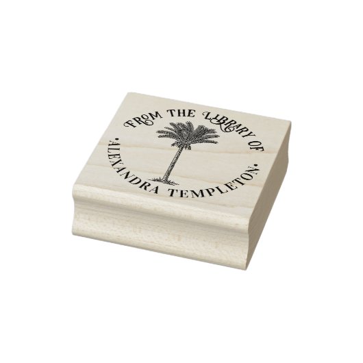 Bladrijke Dadelpalm Bibliotheek Boeknaam Rubberstempel (Stempel)