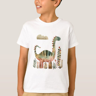 Bladrijke Dino Scène – Leuke Dinosaurus T-shirt vo
