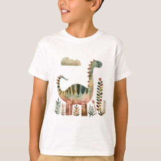 Bladrijke Dino Scene – Leuke Dinosaurus T-shirt vo