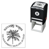 Bladrijke Kokospalm Boom Naam Retouradres  Zelfinktende Stempel (In situ)