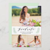 Bladrijke Lauweren Afstudeer Multi-Foto Aankondigi Aankondiging (Voorkant / Achterkant)