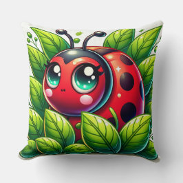 🐞 Bladrijke Lieveheersbeestje Tuin Scene Voor Gez Kussen