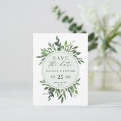 bladrijke waterverf bloemige save the date-ansicht aankondigingskaart (Staand voorkant)