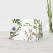 Bladrijke wilde bloem Botanische Moederdag Kaart (Voorkant)